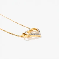 10K Yellow Gold Diamond Heart Necklace (0.12 ct tw)