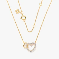 10K Yellow Gold Diamond Heart Necklace (0.12 ct tw)