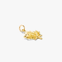 Maple Leaf Diamond Cut Pendant in 10K Yellow Gold