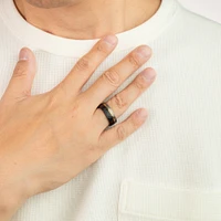 Men's 8mm Faceted Tungsten Ring - Size 10
