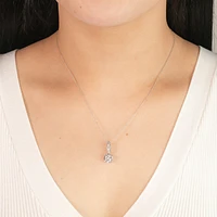 Diamond Cluster Multi-Look Necklace in 10K Yellow and White Gold (0.25