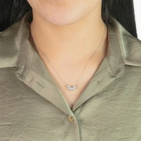 Lab Grown Diamond Cluster Necklace in 10K White Gold (1.00 ct tw)