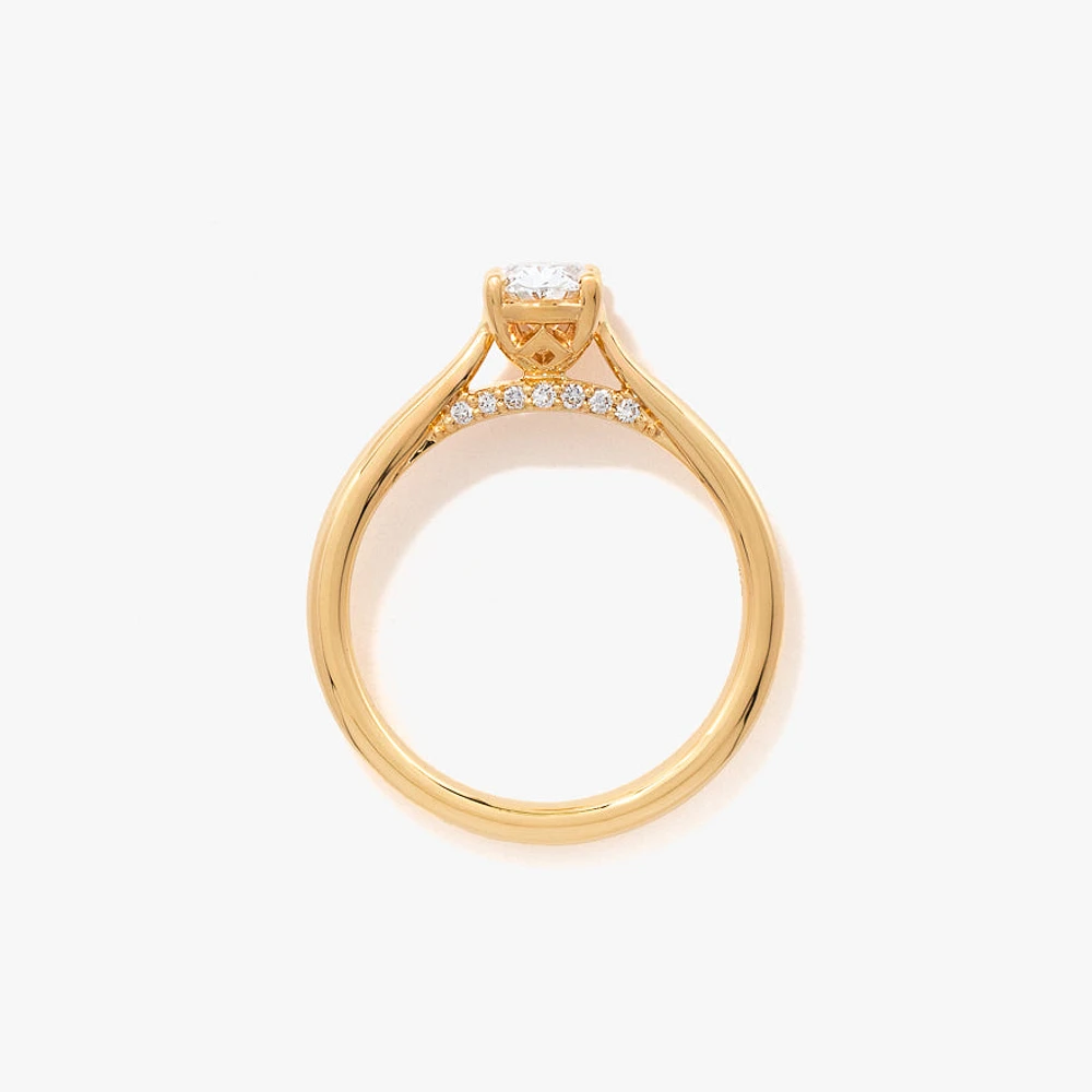 Lab Grown Oval Cut Diamond Engagement Ring 14K Yellow Gold (0.82 ct