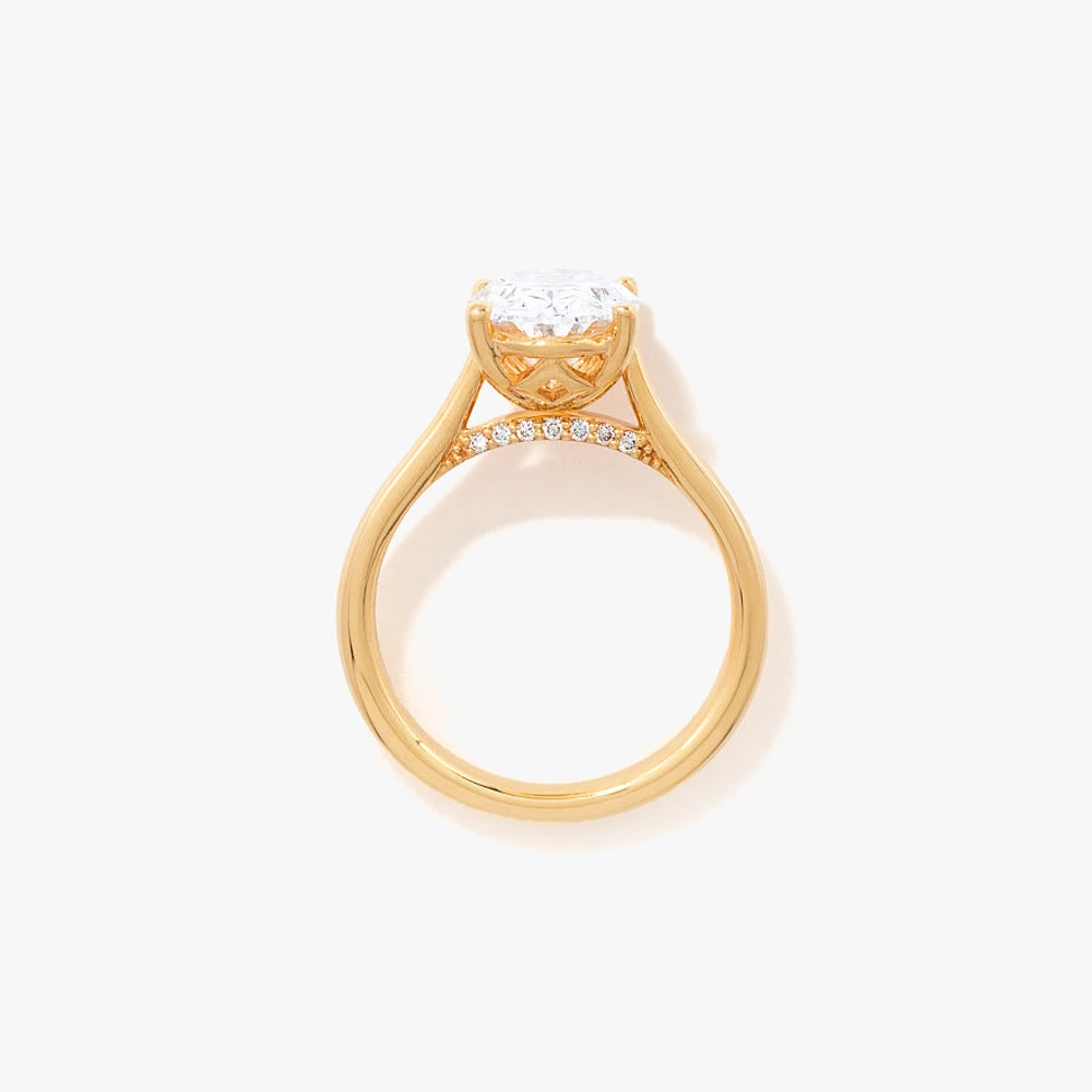 Lab Grown Oval Cut Diamond Engagement Ring 14K Yellow Gold (3.07 ct