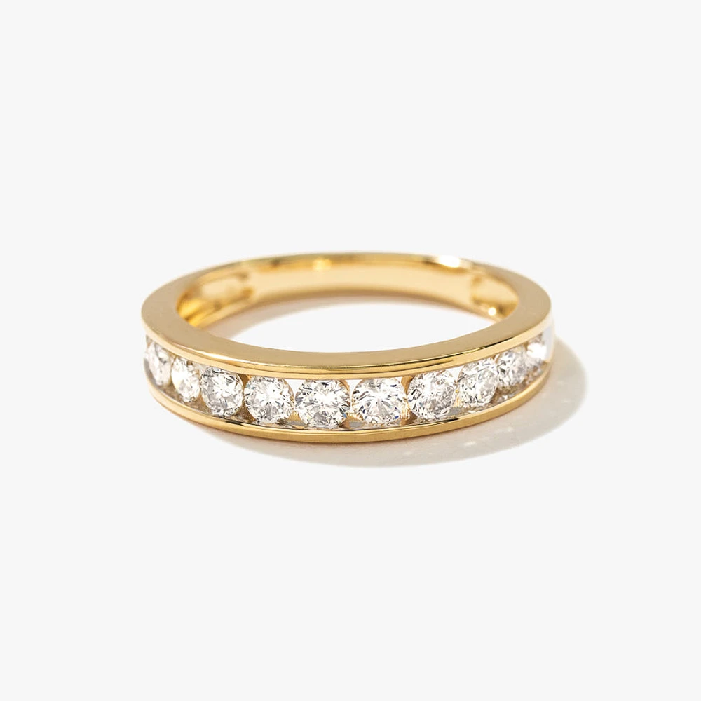 Channel Set Diamond Anniversary Ring 14K Yellow Gold ( ct tw