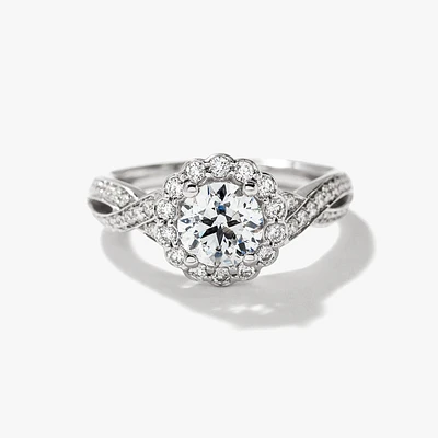 Diamond Engagement Ring 14K White Gold (1.45 ct tw)