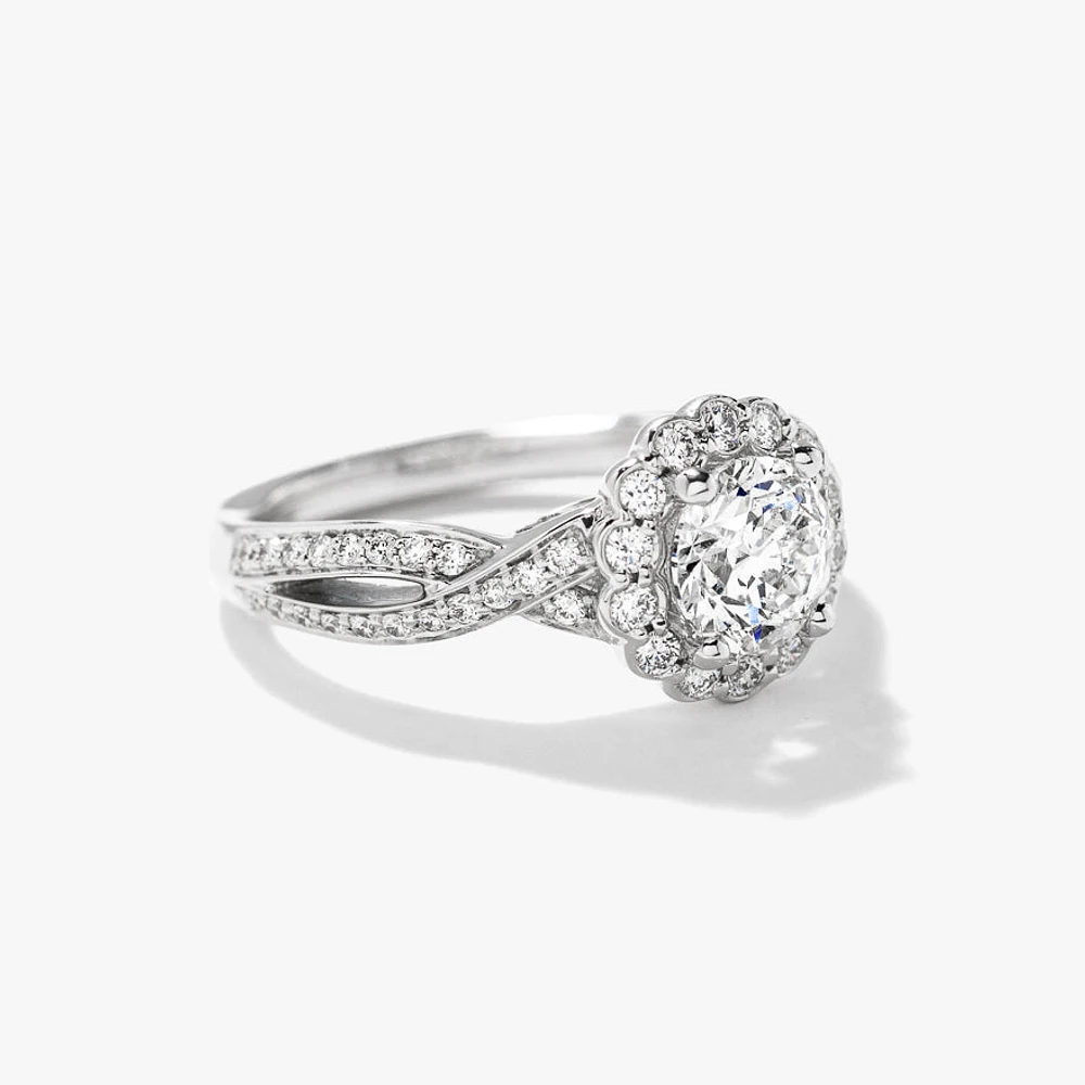 Diamond Engagement Ring 14K White Gold (1.45 ct tw)