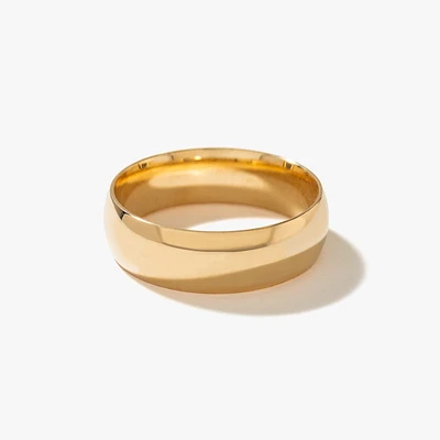 Low Dome Comfort Fit Wedding Band 10K Yellow Gold (6MM)