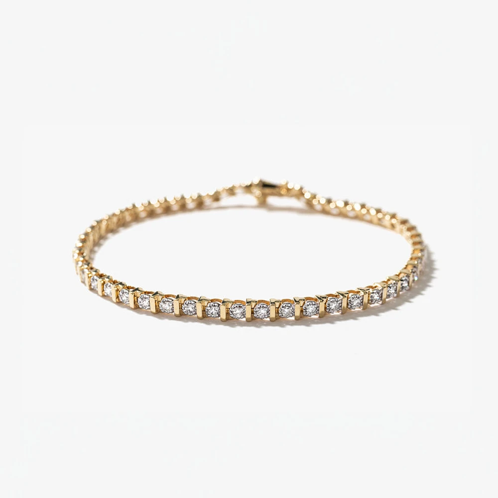 Diamond Bar Tennis Bracelet in 10K Gold (1.00ct tw