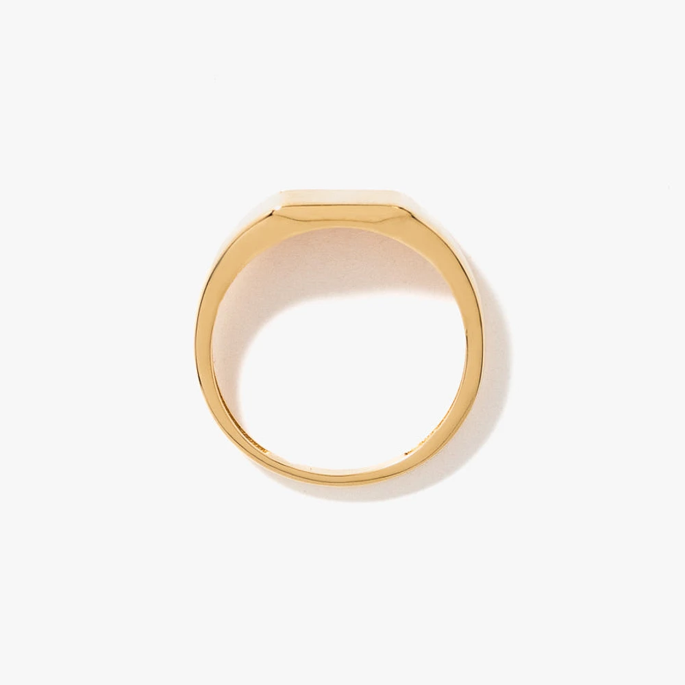 Ladies Rectangle Signet Ring 10K Yellow Gold