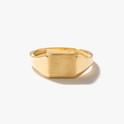 Ladies Rectangle Signet Ring 10K Yellow Gold