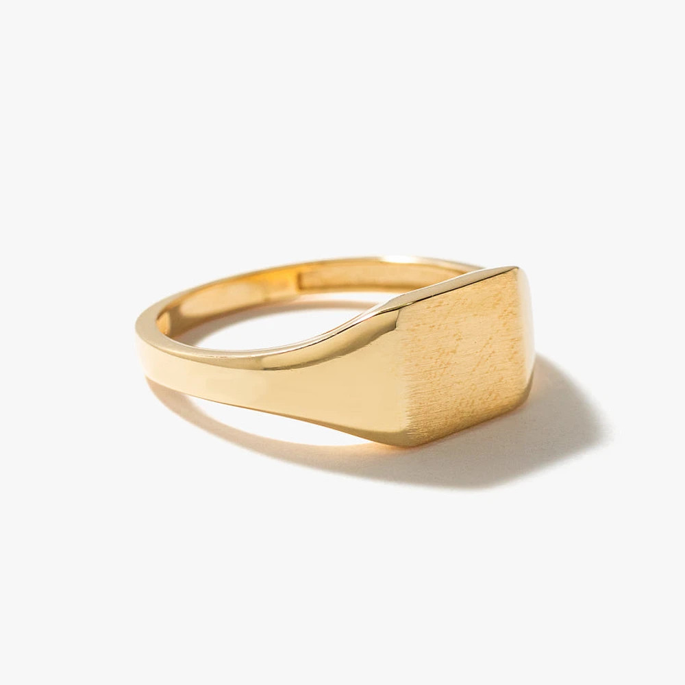 Ladies Rectangle Signet Ring 10K Yellow Gold