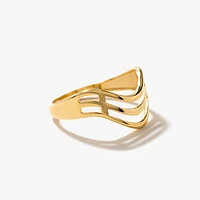 Ladies Triple Wave Ring 10K Yellow Gold