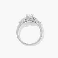 Lab Grown Oval Diamond Engagement Ring in 14K White Gold (1.54 ct tw)