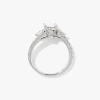 Lab Grown Oval Cut Diamond Engagement Ring 14K White Gold (2.25 ct