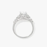 Lab Grown Oval Cut Diamond Engagement Ring 14K White Gold (2.75 ct