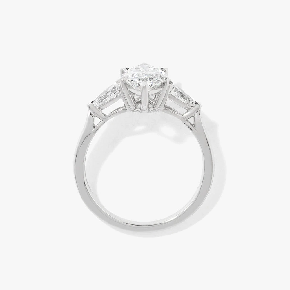 Lab Grown Marquise Cut Diamond Engagement Ring 14K White Gold (2.50