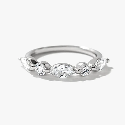 Five Stone Lab Grown Diamond Band 14K White Gold (1.00 ct tw)