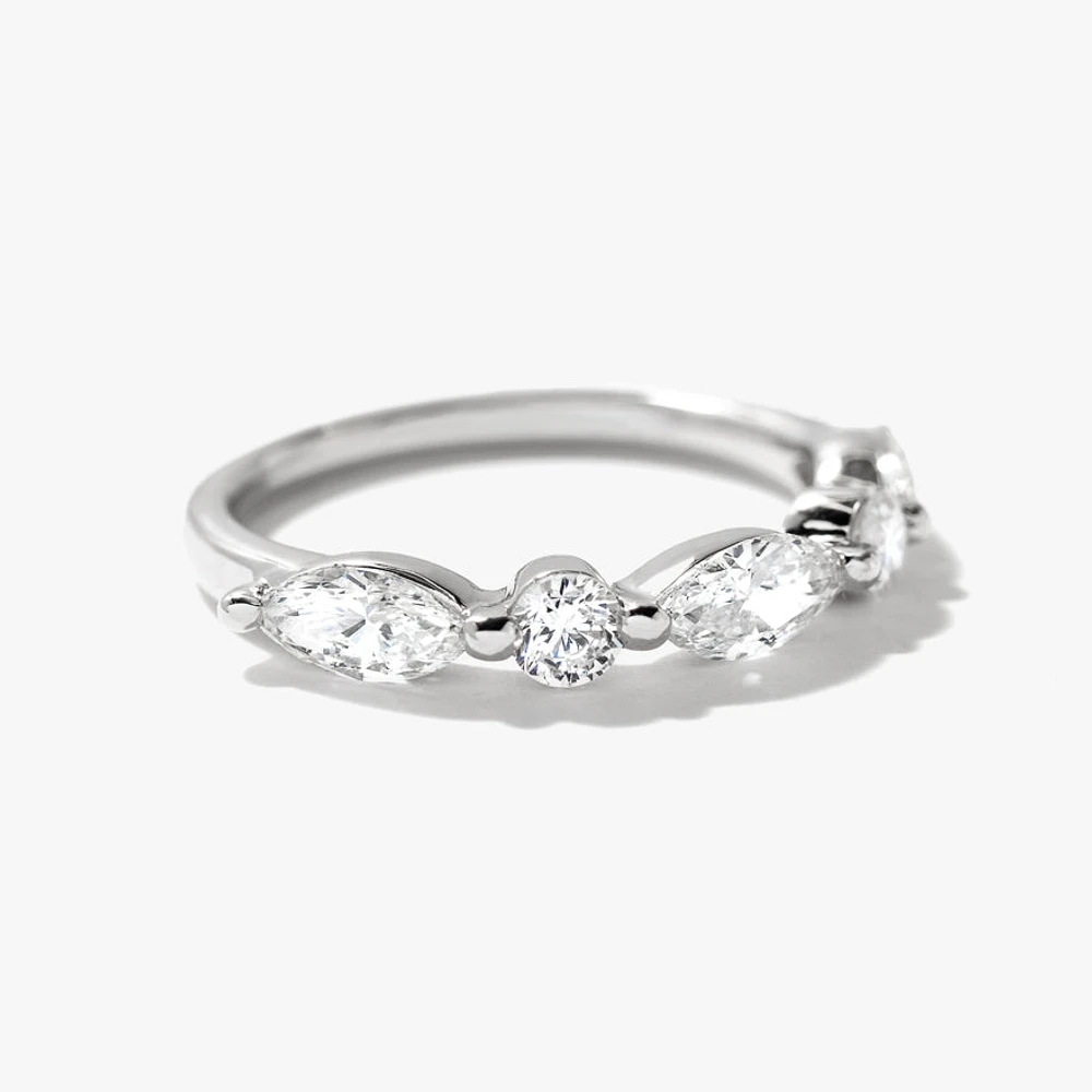 Five Stone Diamond Band 14K White Gold (1.00 ct tw)