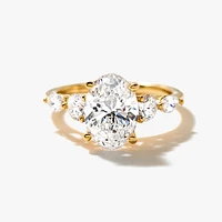 Lab Grown Oval Cut Diamond Engagement Ring 14K Yellow Gold (2.75 ct