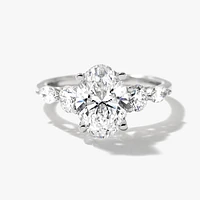 Lab Grown Oval Cut Diamond Engagement Ring 14K White Gold (2.75 ct