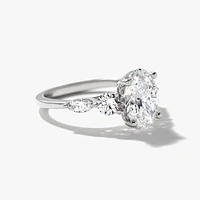 Lab Grown Oval Cut Diamond Engagement Ring 14K White Gold (2.75 ct