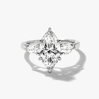 Lab Grown Marquise Cut Diamond Engagement Ring 14K White Gold (2.50