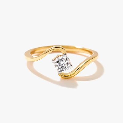 Promise Ring 10K Yellow and White Gold (0.08 ct tw)