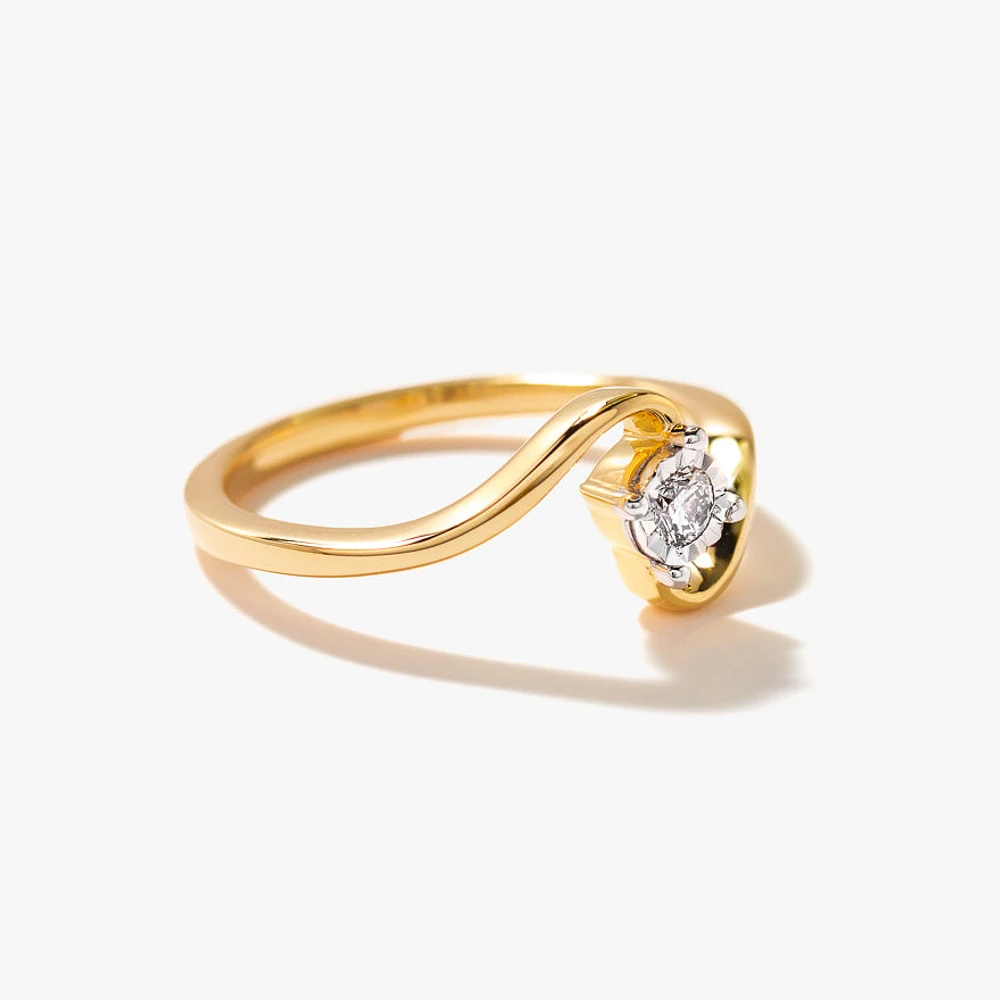 Promise Ring 10K Yellow and White Gold (0.08 ct tw)