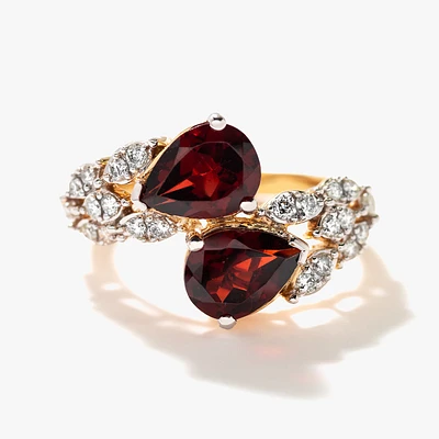 Garnet Ring 10K Yellow Gold