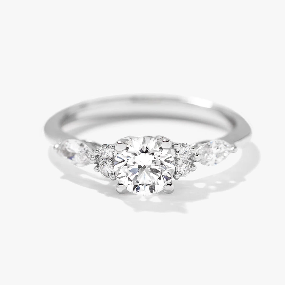 Lab Grown Diamond Engagement Ring 14K White Gold (0.77 ct tw)