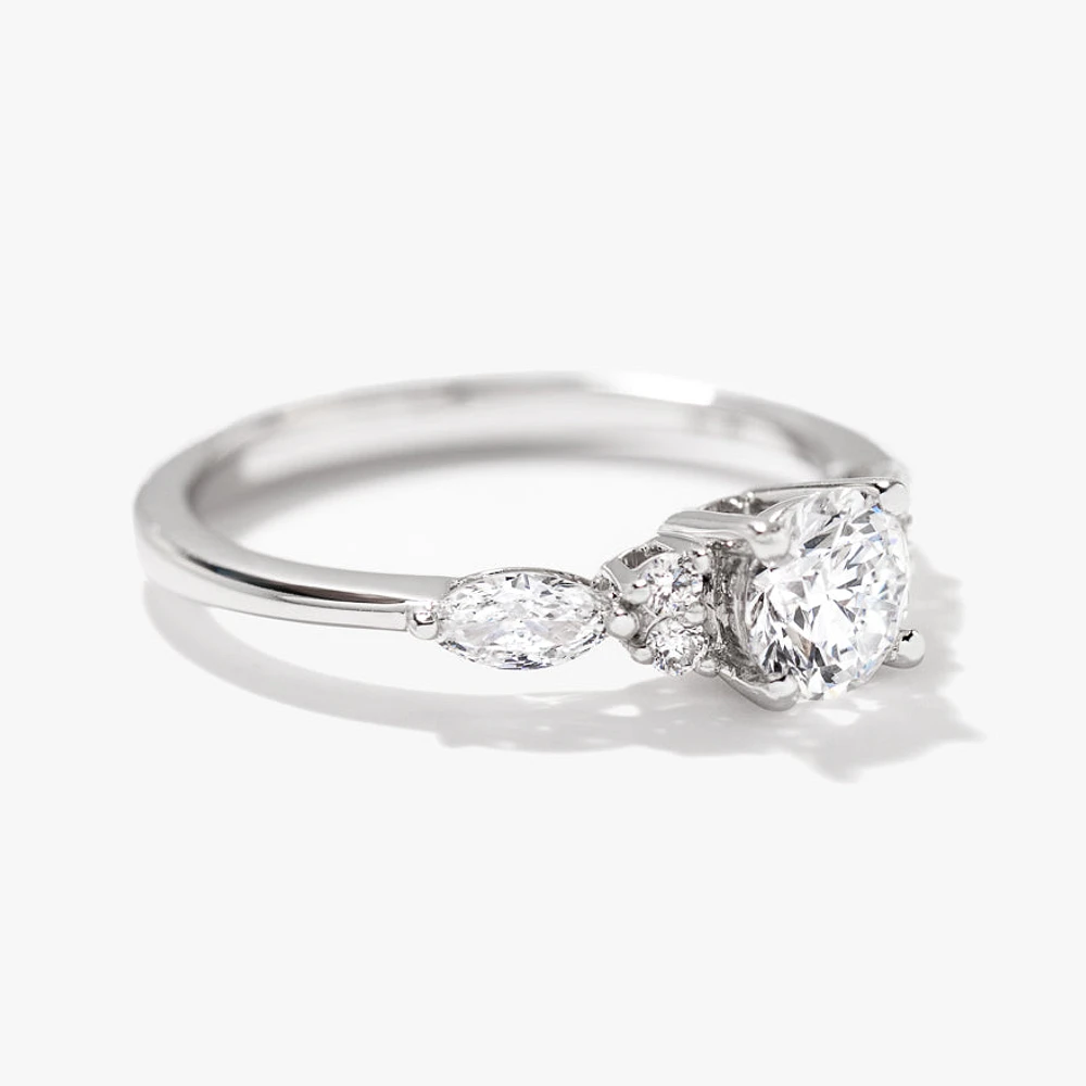 Lab Grown Diamond Engagement Ring 14K White Gold (0.77 ct tw)