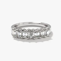 14K White Gold Emerald Cut Diamond Anniversary Band (1.00 ct tw)