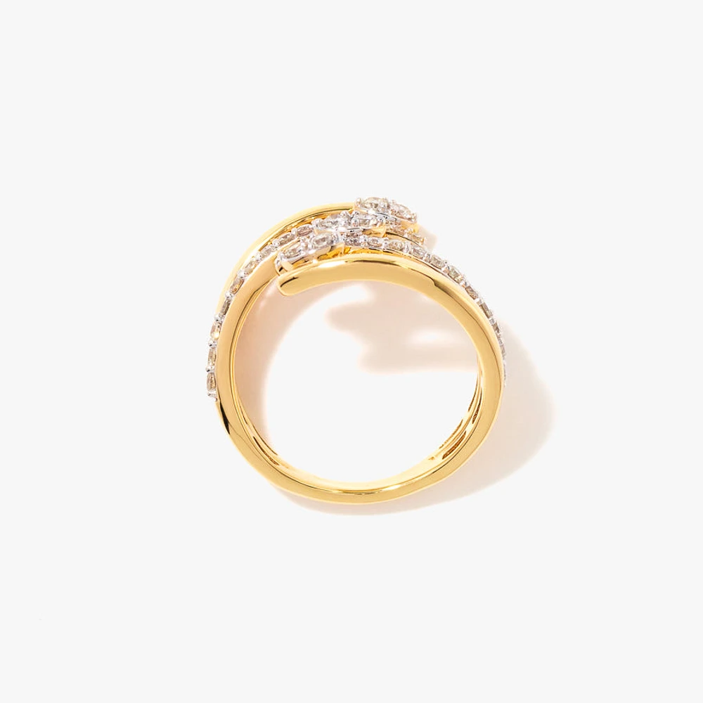 10K Yellow Gold Diamond Cluster Ring (0.50 ct tw)