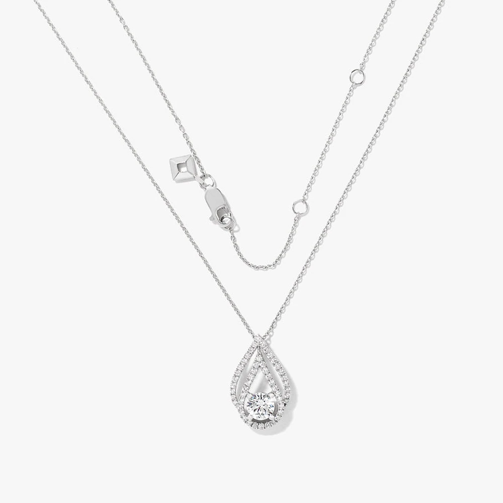 Lab Grown Diamond Necklace in 10K White Gold (0.74 ct tw)