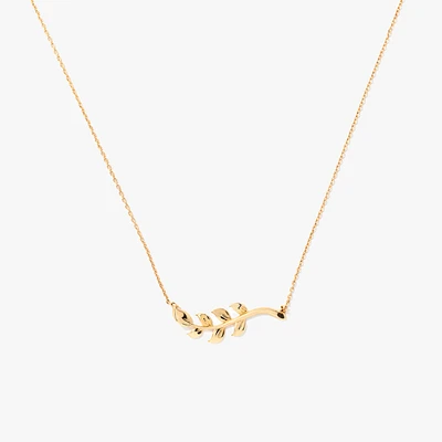 Leaf Vine Necklace in 10K Yellow Gold