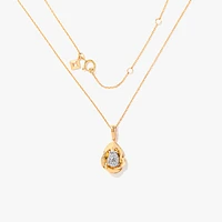 Diamond Cluster Necklace in 10K Yellow Gold (0.16 ct tw)