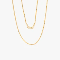 10K Diamond Cut Yellow Gold Round 1.3mm Wheat Chain (18")