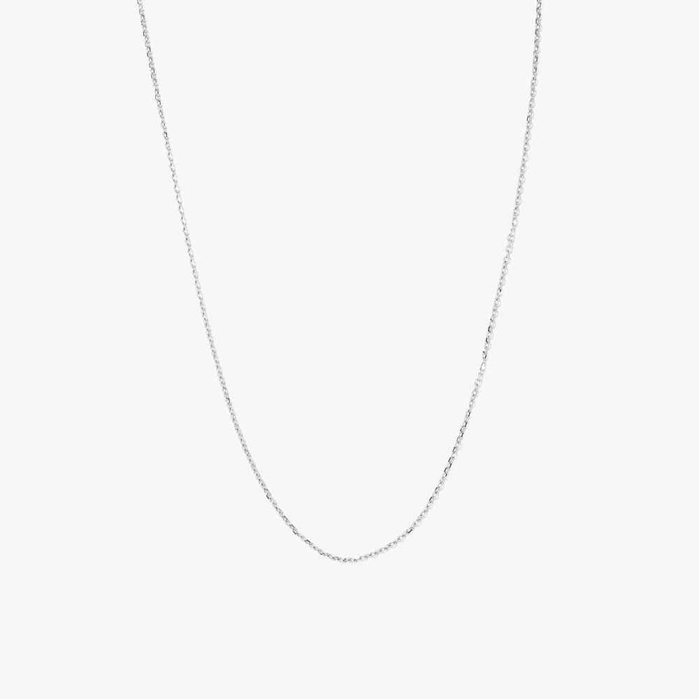 0.8mm Diamond Cut Cable Chain in 10K White Gold (18")