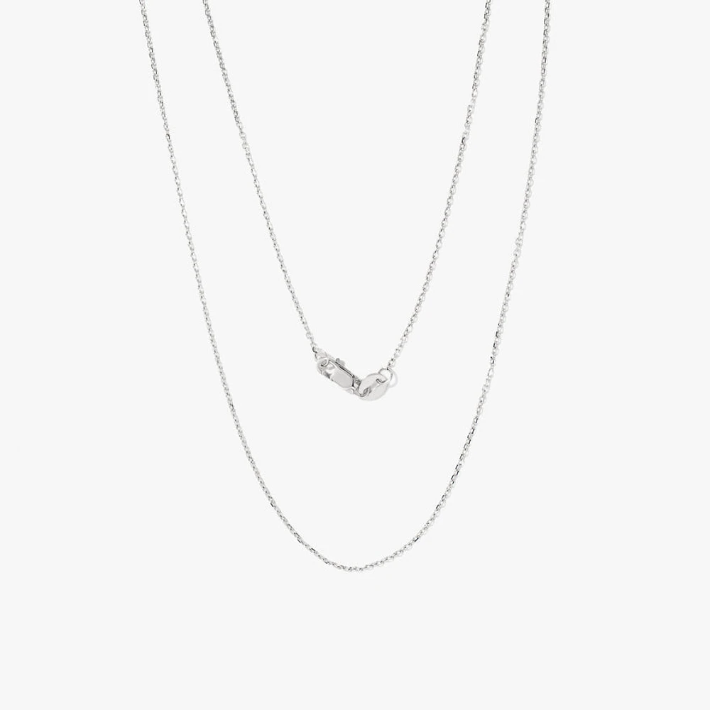 0.8mm Diamond Cut Cable Chain in 10K White Gold (18")