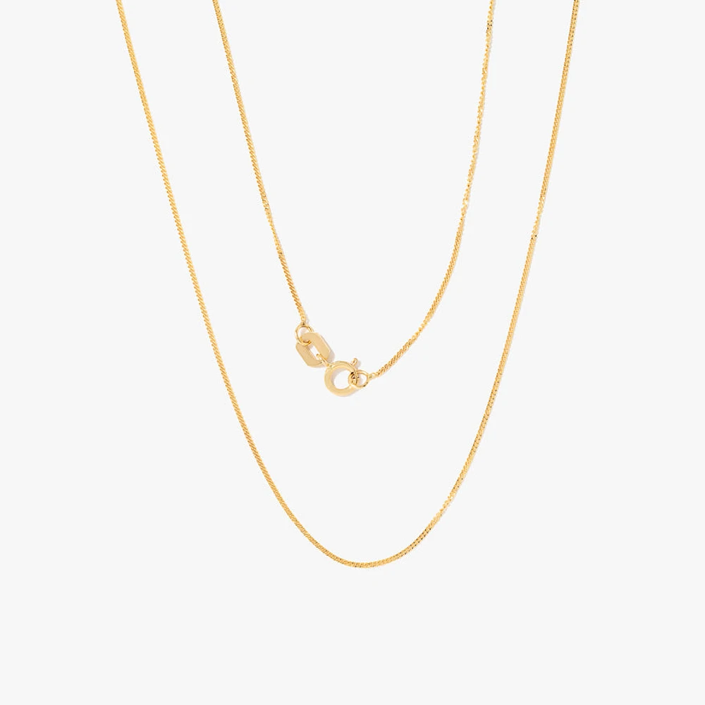 10K Yellow Gold 0.74mm Curb Chain (20")