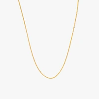 10K Yellow Gold Diamond Cut Square 0.7mm Wheat Chain (16")