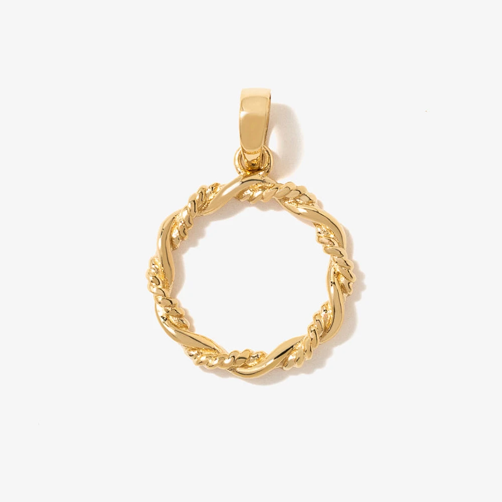 Round Braided Pendant in 10K Yellow Gold