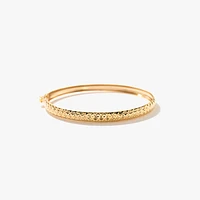 10K Gold Diamond-Cut Dome Flex Bangle (65x56mm)