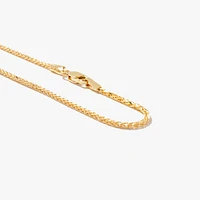 10K Diamond Cut Yellow Gold Round 1.3mm Wheat Chain (18")