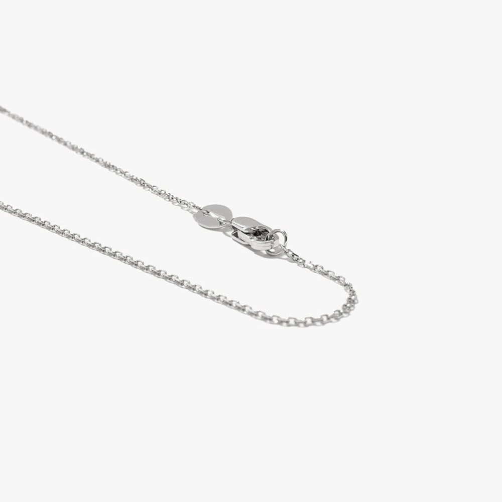 0.8mm Diamond Cut Cable Chain in 10K White Gold (18")