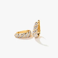 Diamond Cluster Hook Earrings in 10K Yellow Gold (0.50 ct tw)