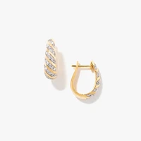 Diamond Cluster Hook Earrings in 10K Yellow Gold (0.50 ct tw)