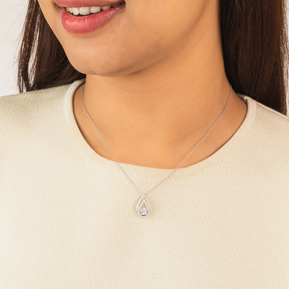 Lab Grown Diamond Necklace in 10K White Gold (0.74 ct tw)