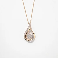 Diamond Cluster Necklace in 10K Yellow and White Gold (0.33 ct tw)